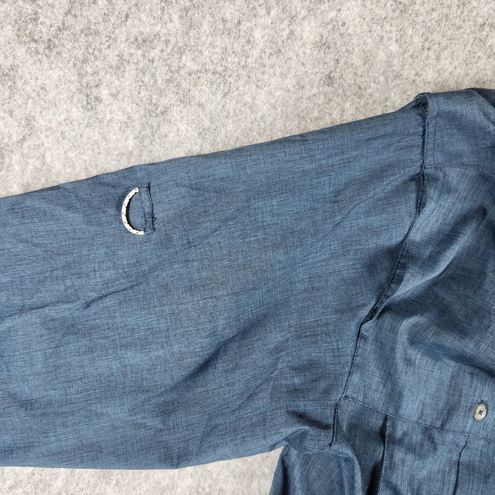 Magellan Gear Fishing Shirt Men L Blue Long Sleeve Ventilated Hiking Outdoor - Picture 10 of 16